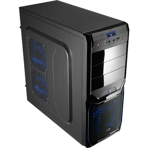 Caja Semitorre/Atx Aerocool V3x Advance Negra Led-Azul | Quonty.com | V3XADBB