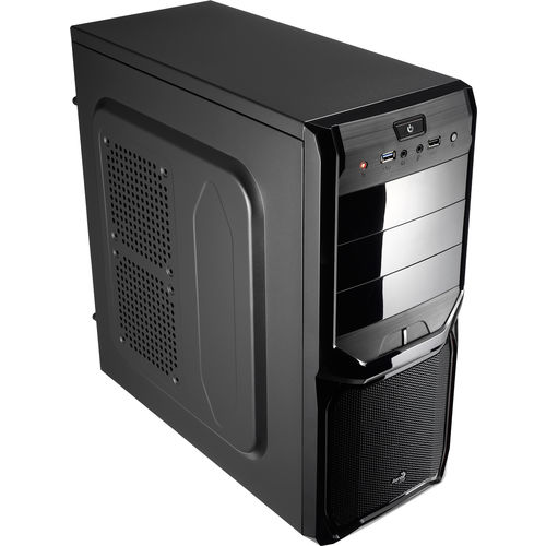 Caja Semitorre/Atx Aerocool V3x S/Fuente Negra Led-Rojo | Quonty.com | V3XADBK