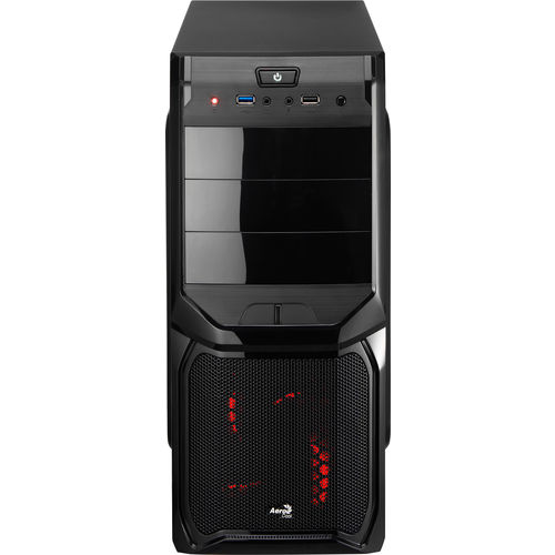 Caja Semitorre/Atx Aerocool V3x S/Fuente Negra Led-Rojo | Quonty.com | V3XADBK