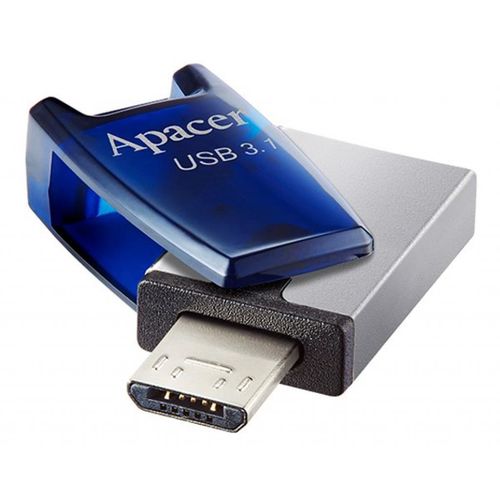 Pendrive 32gb Usb3.1/Microusb2.0 Apacer Ah179 Otg Blue | Quonty.com | AP32GAH179U-1