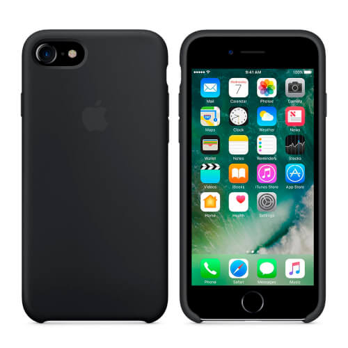 Funda Apple Para Iphone 7 Silicona Negro | Quonty.com | MMW82ZM/A