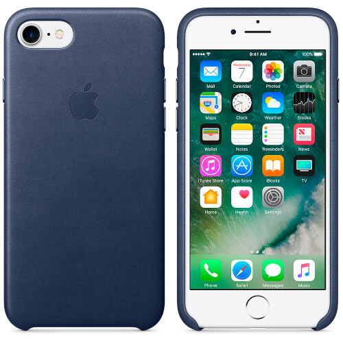 Funda Apple Para Iphone 7 Cuero Azul Noche | Quonty.com | MMY32ZM/A