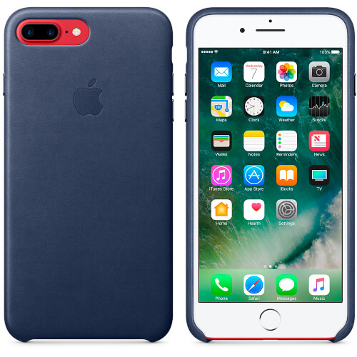 Funda Apple Para Iphone 7 Plus Cuero Azul Noche | Quonty.com | MMYG2ZM/A