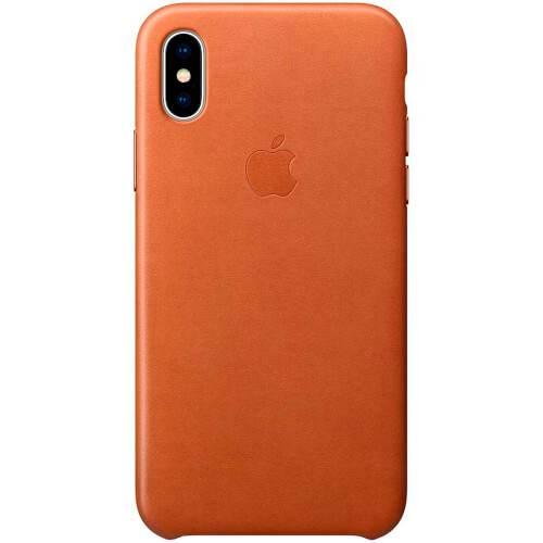 Funda Apple Para Iphone X Leather Case Marrón Caramel | Quonty.com | MQTA2ZM/A