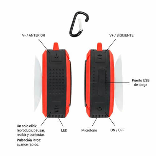 Altavoz Bluetooth Approx Appspwpbr Black Red - 3w Rms | Quonty.com | APPSPWPBR