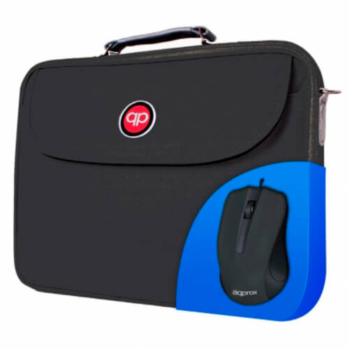 Pack Maletín 15,6'' + Ratón Approx Negro V2 | Quonty.com | APPNBBUNDLE2