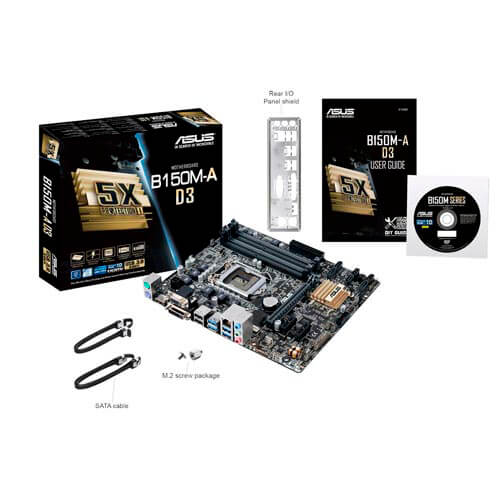 Placa Asus B150m-A D3 Intel1151 4ddr3 Hdmi Pcie3.0 6sata3 | Quonty.com | 90MB0MW0-M0EAY0