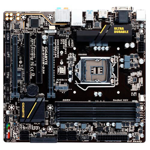 Placa Gigabyte B150m-D3h Intel1151 4ddr4 Hdmi Pcx3.0 Sata3 | Quonty.com | GA-B150M-D3H