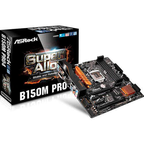 Placa Asrock B150m Pro4 Intel1151 Ddr4 Pcx3.0 M-Atx Hdmi/Vga | Quonty.com | 90-MXGZM0-A0UAYZ