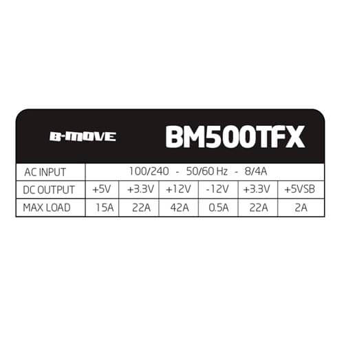Fuente B-Move 500w 8cm Tfx | Quonty.com | BM500TFX