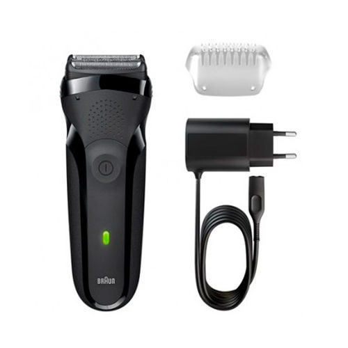 Afeitadora Braun Serie 3 300s + Bolsa - Corte Triple Acción - 2*Láminas Sensofoil - Ipx7 - Pantalla Led - Batería Recargable - Funciona Con/Sin Cable | Quonty.com | 300S + BOLSA