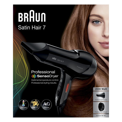 Secador De Pelo Braun Satín Hair Hd785 2000w Negro | Quonty.com | HD785