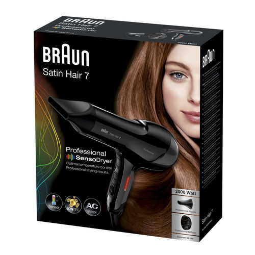 Secador De Pelo Braun Satín Hair Hd785 2000w Negro | Quonty.com | HD785