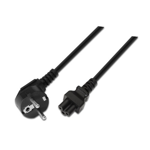 Cable Alimentacion Aisens Cable Trebol Cee7 Acodado/M - C5/H 1.5m Negro | Quonty.com | A132-0172