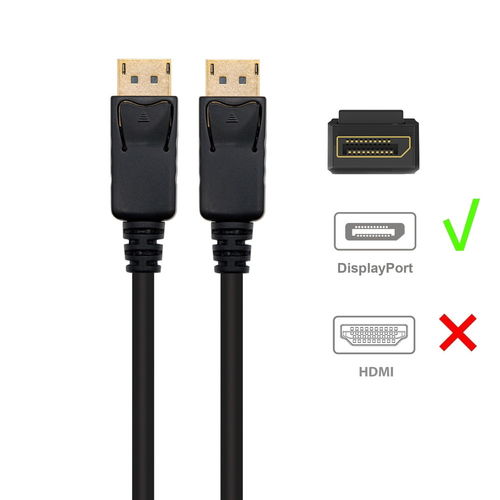 Cable Displayport Ewent Ec1411 Dp/M-Dp/M V1.2 2m Negro | Quonty.com | EC1411