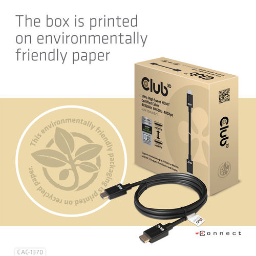 Cable Hdmi Club 3d Ultra Alta Velocidad Certificado 4k 120hz 8k 60hz 48gbps 1,5m | Quonty.com | CAC-1370