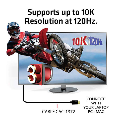 Cable Hdmi Club 3d Ultra Alta Velocidad Certificado 4k 120hz 8k 60hz 48gbps 2m | Quonty.com | CAC-1372