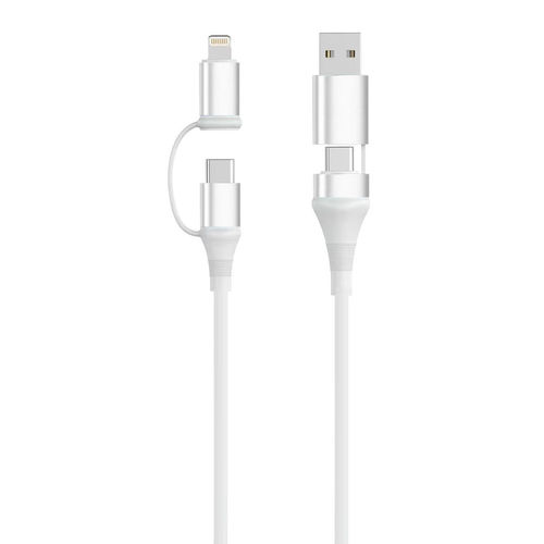 Cable Universal De Carga Rapida Ewent Ec1075 4en1 60w 1m Blanco | Quonty.com | EC1075