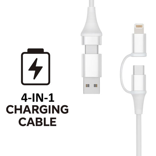 Cable Universal De Carga Rapida Ewent Ec1076 4en1 60w 2m Blanco | Quonty.com | EC1076