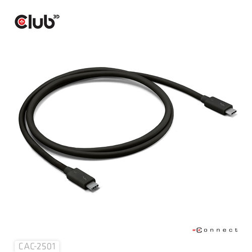 Cable Usb Club 3d Con Certificación Thunderbolt 8k 240hz 20gbps Pd 240w Epr M/M 1m | Quonty.com | CAC-2501