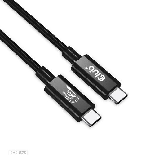 Cable Usb Club 3d Ubs-C Con Certificado Usb-If 4k 60hz 20gbps Pd 240w Epr M/M 2m | Quonty.com | CAC-1575