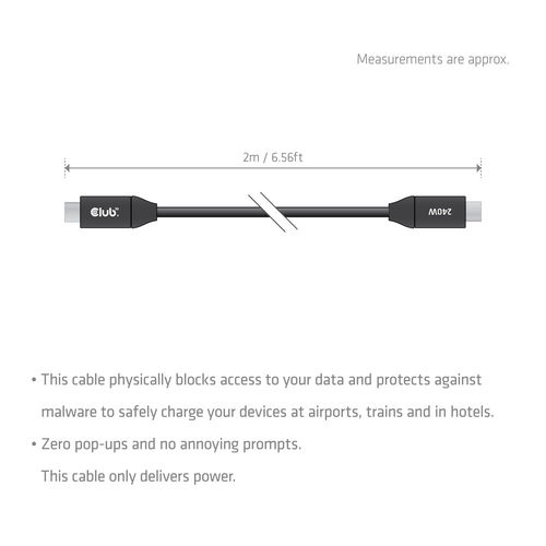 Cable Usb Club 3d Usb-C Carga Segura 240w 2m | Quonty.com | CAC-2506