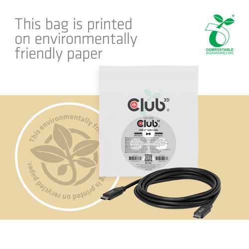 Cable Usb Club 3d Usb-C Carga Segura 240w 2m | Quonty.com | CAC-2506