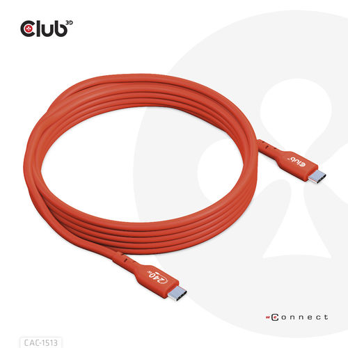 Cable Usb Club 3d Usb-C Con Certificación Usb-If 480mb Pd 240w Epr M/M 3m | Quonty.com | CAC-1513