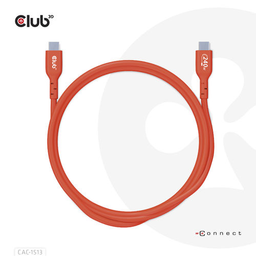 Cable Usb Club 3d Usb-C Con Certificación Usb-If 480mb Pd 240w Epr M/M 3m | Quonty.com | CAC-1513