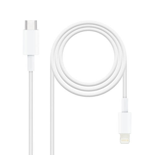 Cable Usb Nano Cable Ligthning A Usb-C 1.0m Blanco | Quonty.com | 10.10.0601