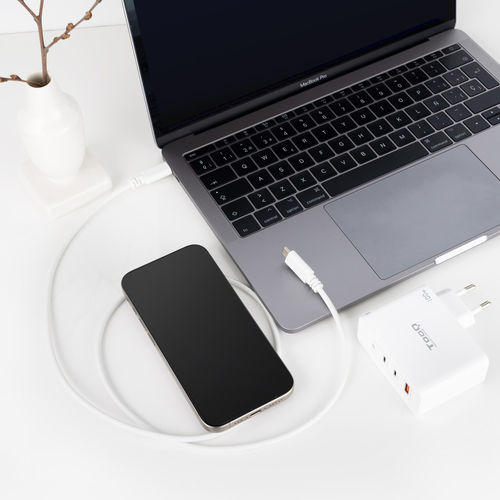 Cable Usb Nano Cable Usb2.0 Usb-C/M - Usb-C/M 3a 1.5m Blanco | Quonty.com | 10.01.2301-L150-W