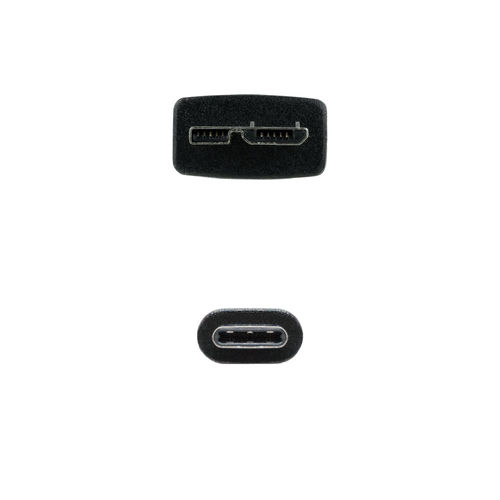 Cable Usb Nano Cable Usb3.0 Usb-C/M-Micro B/M 1.0m Negro | Quonty.com | 10.01.1201-BK