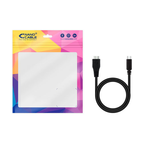 Cable Usb Nano Cable Usb3.0 Usb-C/M-Micro B/M 1.0m Negro | Quonty.com | 10.01.1201-BK