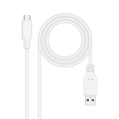 Cable Usb Nano Cable Usb3.1 Usb-C/M - A/M Gen2 3a 2.0m Blanco | Quonty.com | 10.01.4002-W