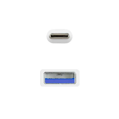 Cable Usb Nano Cable Usb3.1 Usb-C/M - A/M Gen2 3a 2.0m Blanco | Quonty.com | 10.01.4002-W