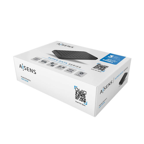 Caja Hdd Aisens Ase-2521b 2.5'' Sata Usb3.0/3.1 9,5mm Gen1 Negra | Quonty.com | ASE-2521B