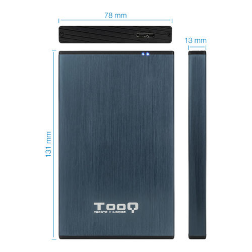 Caja Hdd/Ssd Tooq Tqe-2527pb 2.5&Quot; Sata Usb3.0 Azul | Quonty.com | TQE-2527PB