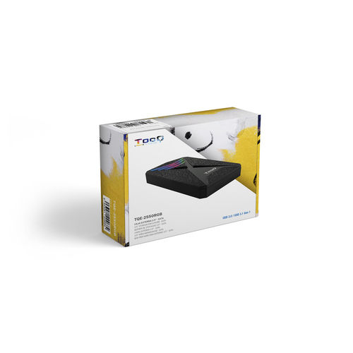 Caja Hdd Tooq Gaming Tqe-2550rgb 2.5'' Sata Usb3.0/3.1 9,5mm Gen1 Negra Rgb | Quonty.com | TQE-2550RGB