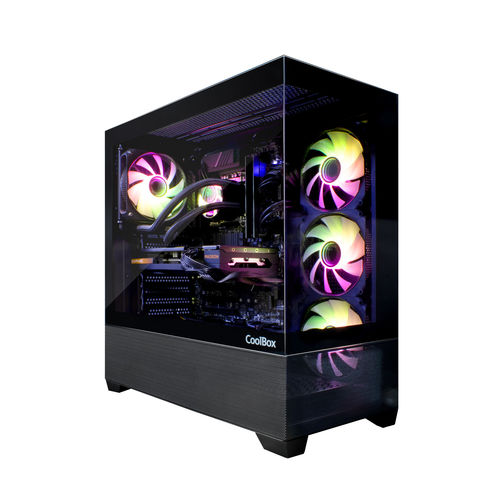Caja Semitorre/Atx Coolbox Ga250 Vision S/Fuente Usb3.0 Negra A-Rgb C/Ventana | Quonty.com | COO-CHA-GA250-0