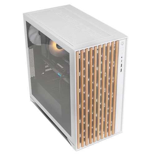 Caja Semitorre/Atx Nox Hummer Element S/Fuente Usb3.0-Type C Blanca/Madera C/Ventana | Quonty.com | NXHUMMERELEMENT