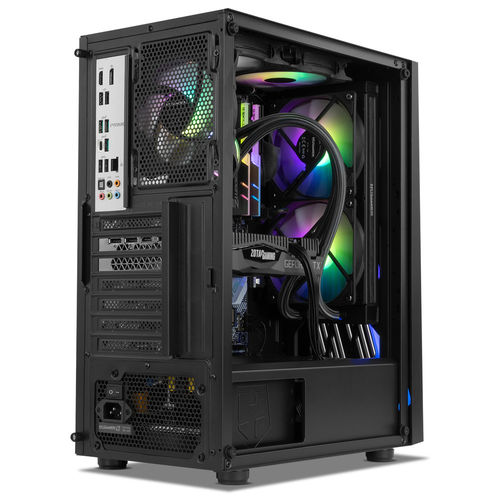 Caja Semitorre/Atx Nox Hummer Frost S/Fuente Usb3.0 Negra Argb Rainbow C/Ventana | Quonty.com | NXHUMMERFROST