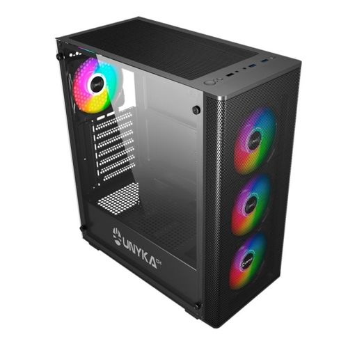Caja Semitorre/Atx Unyka Mir100 S/Fuente Usb3.0 Negra Argb C/Ventana | Quonty.com | UK511303
