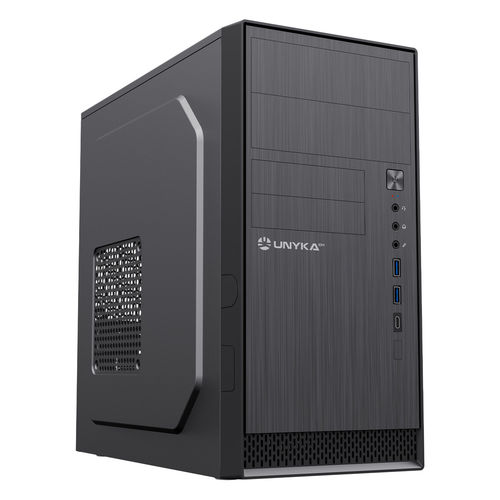 Caja Semitorre/Micro-Atx Unyka Aero C12 V2 S/Fuente Usb3.0 Negra | Quonty.com | UK52110V2