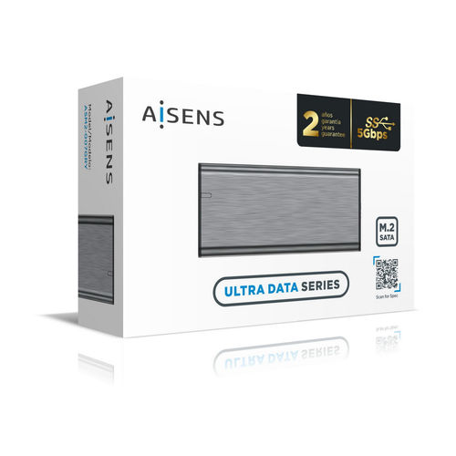 Caja Ssd Aisens M.2 Asm2-007gryusb3.1 Gen1 Ngff/Sata Gris | Quonty.com | ASM2-007GRY