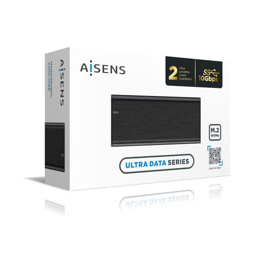 Caja Ssd Aisens M.2 Asm2-008b Usb3.2 Gen2 Nfgg/Nvme Negra | Quonty.com | ASM2-008B