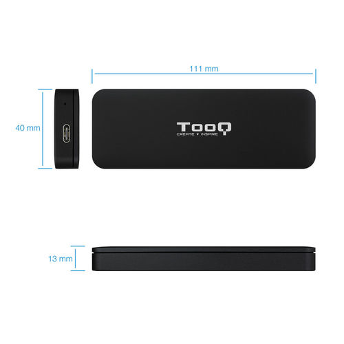 Caja Ssd Tooq M.2 Tqe-2280b Usb3.1 Gen2 Nvme Pcie Negra | Quonty.com | TQE-2280B