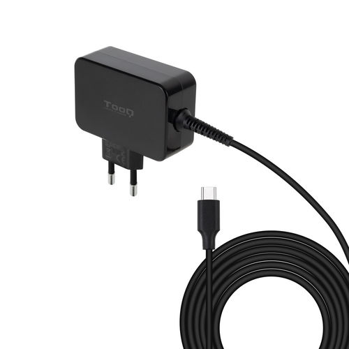 Cargador Tooq 65w Usb-C Pd 1.8m Para Portatil Negro | Quonty.com | TQLC-USBCGAN65PD