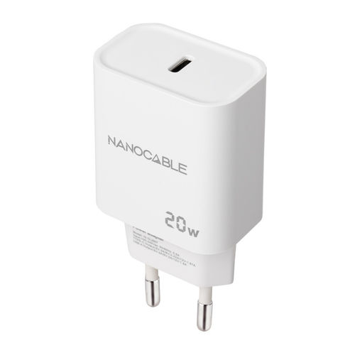Cargador Usb Pared Nano Cable Usb-C/Pd 20w Blanco | Quonty.com | 10.10.2005