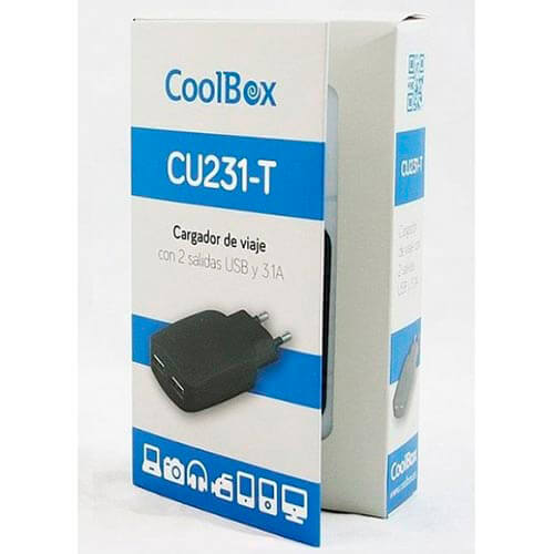 Cargador Pared Coolbox 231t 2usb 3.1a | Quonty.com | FALCOOUX231T