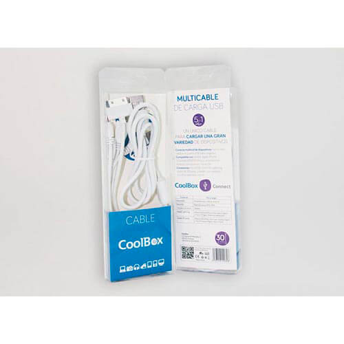 Cable Usb Coolbox Usb2.0 M - Multi Datos/Carga Blanc | Quonty.com | COO-MULTUC03